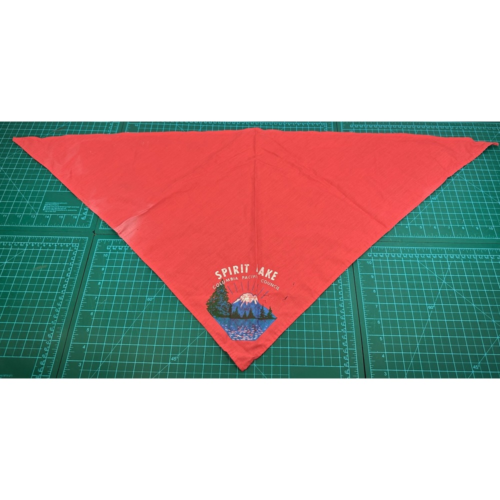 Vtg Columbia Pacific Council Spirit Lake Boy Scout Neckerchief BSA Mt St Helens
